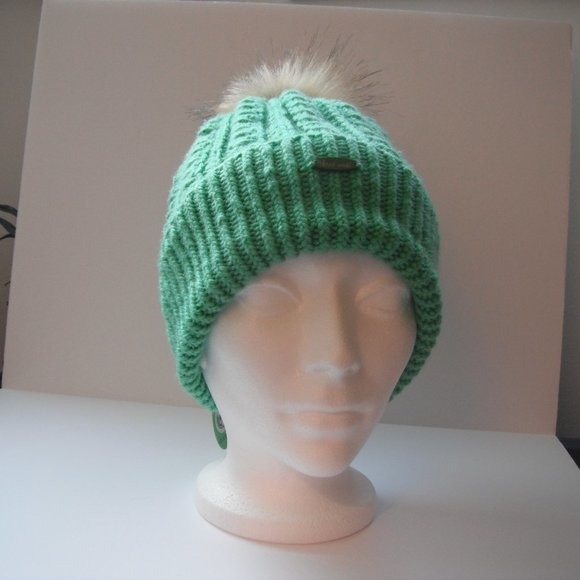 Hand Knitted Hat Toque Adult One Size Acrylic Color Jade - 007 Hand knit by me - Picture 3 of 12